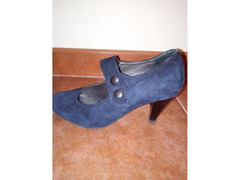 Sapatos de camurça azul escuro, nº39