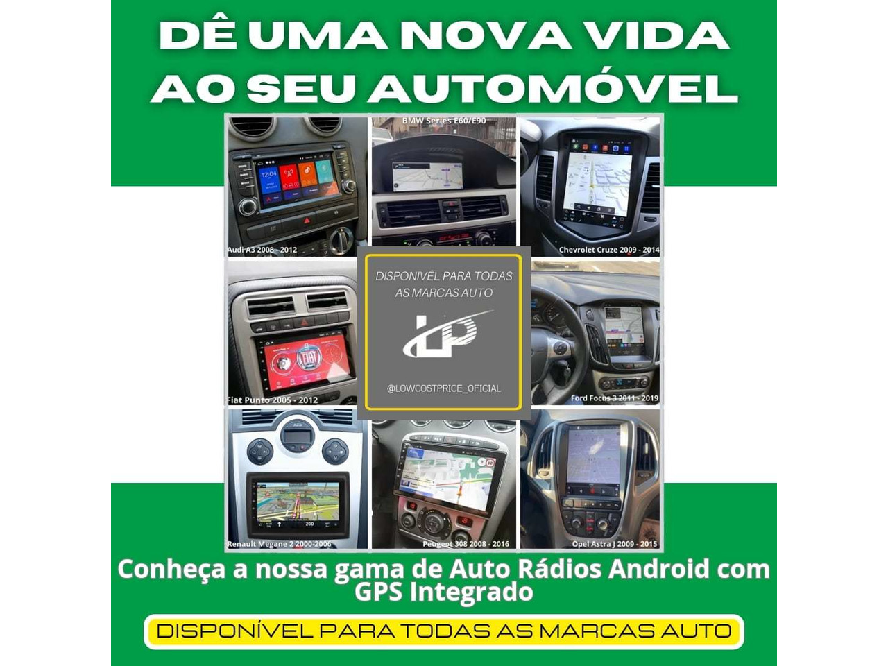Rádios Android GPS - Modelos disponíveis para Todas as Marcas Auto - 1