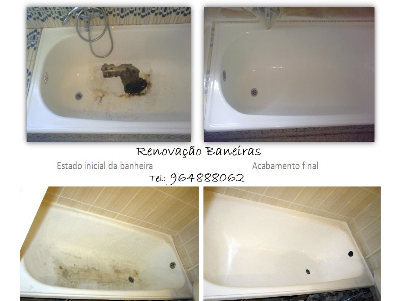 Renovação de banheiras - restauro, esmaltagem, vitrificação. - 1